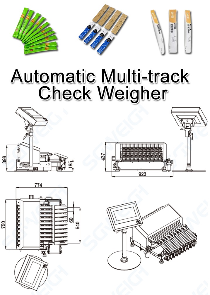 10-Column Single Channel Checkweigher,Stick Honey Multi Lane Check Weight Scale
