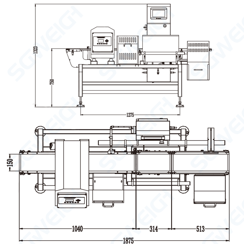 Super Cost-Effective Reliable In-line Checkweigher &amp; Metal Detection Combo Machine