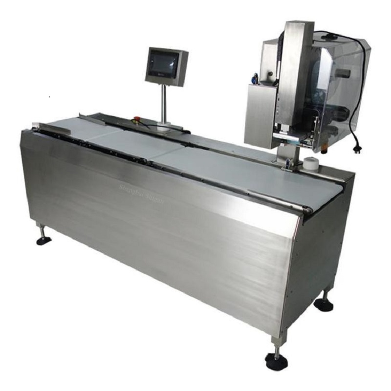 Automatic Online Weighing Printing Checkweigher,High Speed Desktop Weigh Labeling Machine